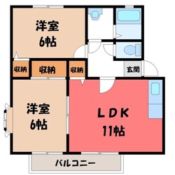 宇都宮駅 バス35分  宝木本町下車：停歩15分 1階の物件間取画像